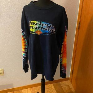 Authentic Harley Davidson Long Sleeve Tie Dye T-shirt